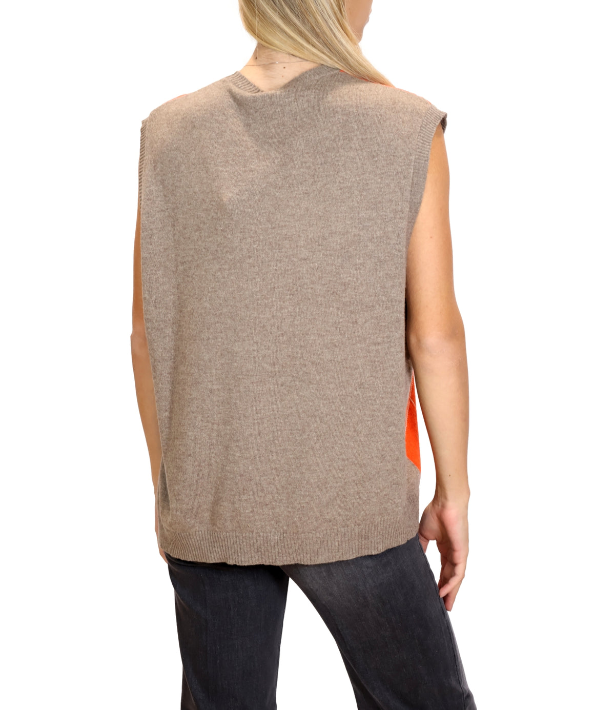 Kontatto Gilet Tortora/arancio da Donna