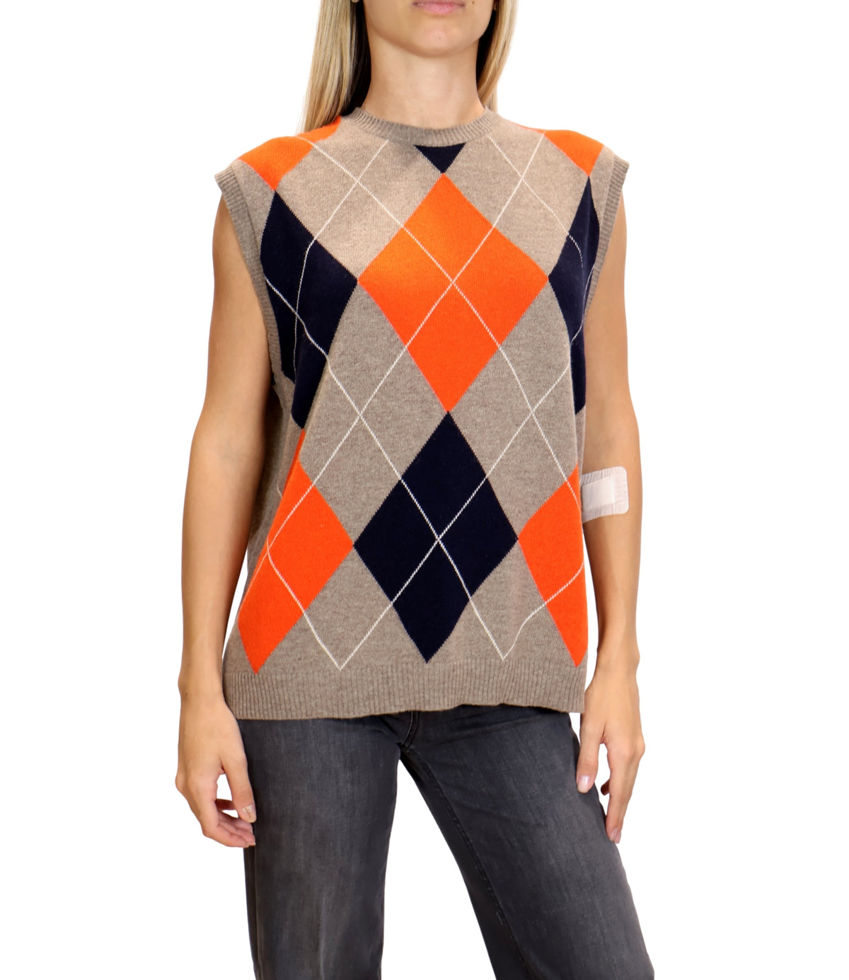 Kontatto Gilet Tortora/arancio da Donna