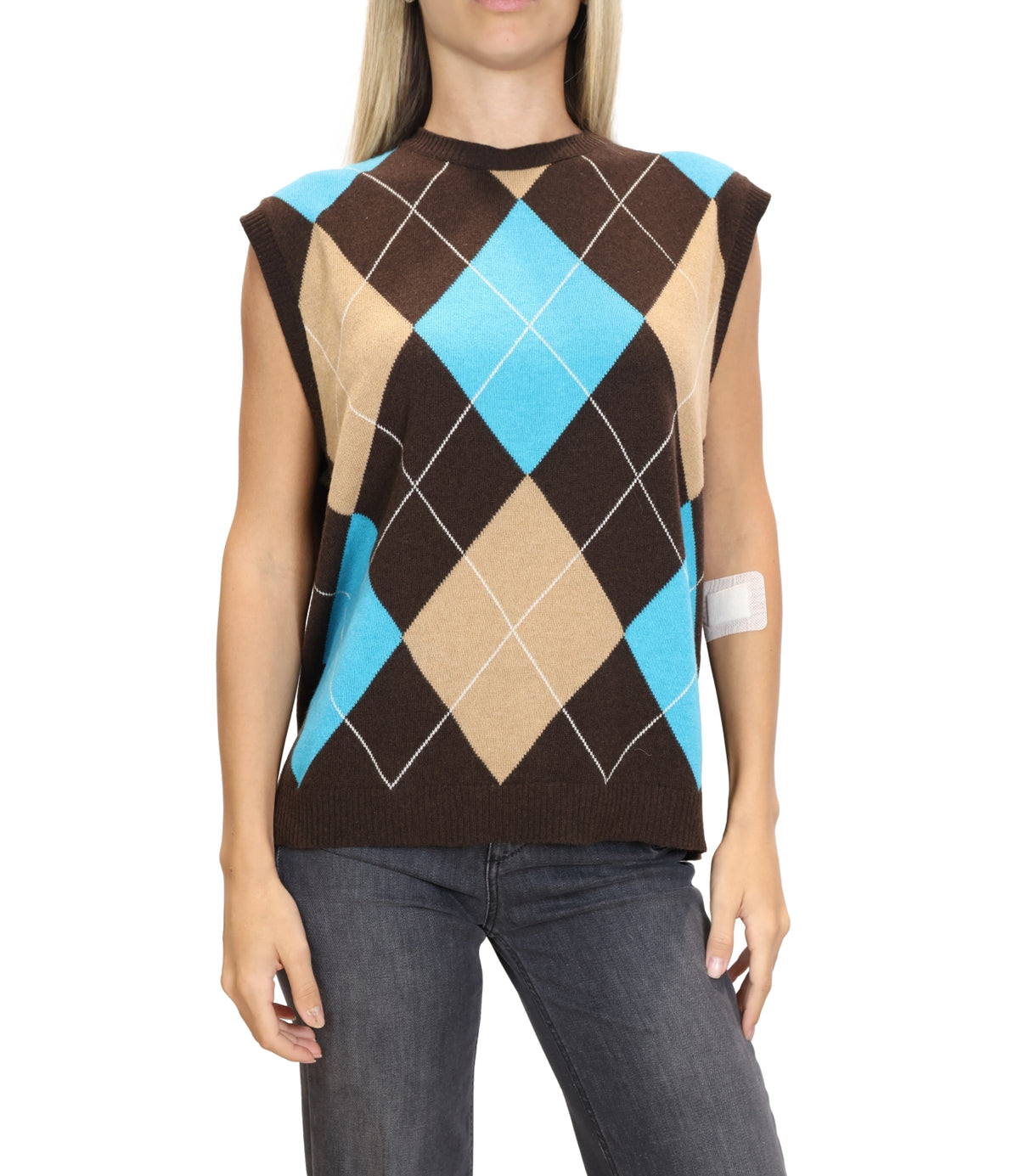 Kontatto Gilet Moka/turchese da Donna