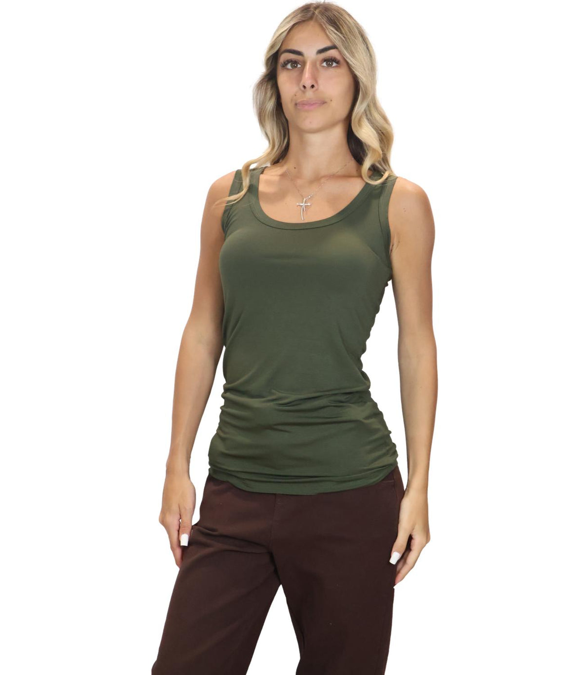 Kontatto Canotta Khaki da Donna