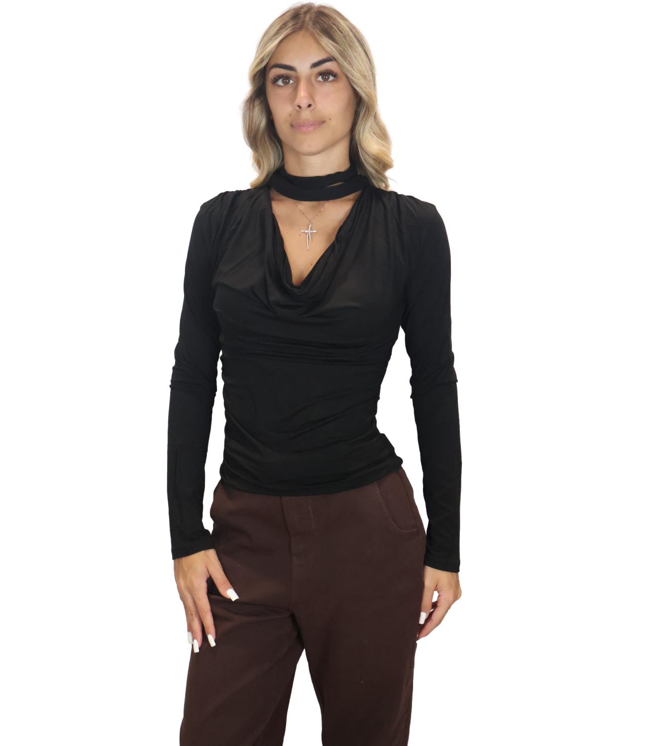 Kontatto Blusa NerO-Black da Donna