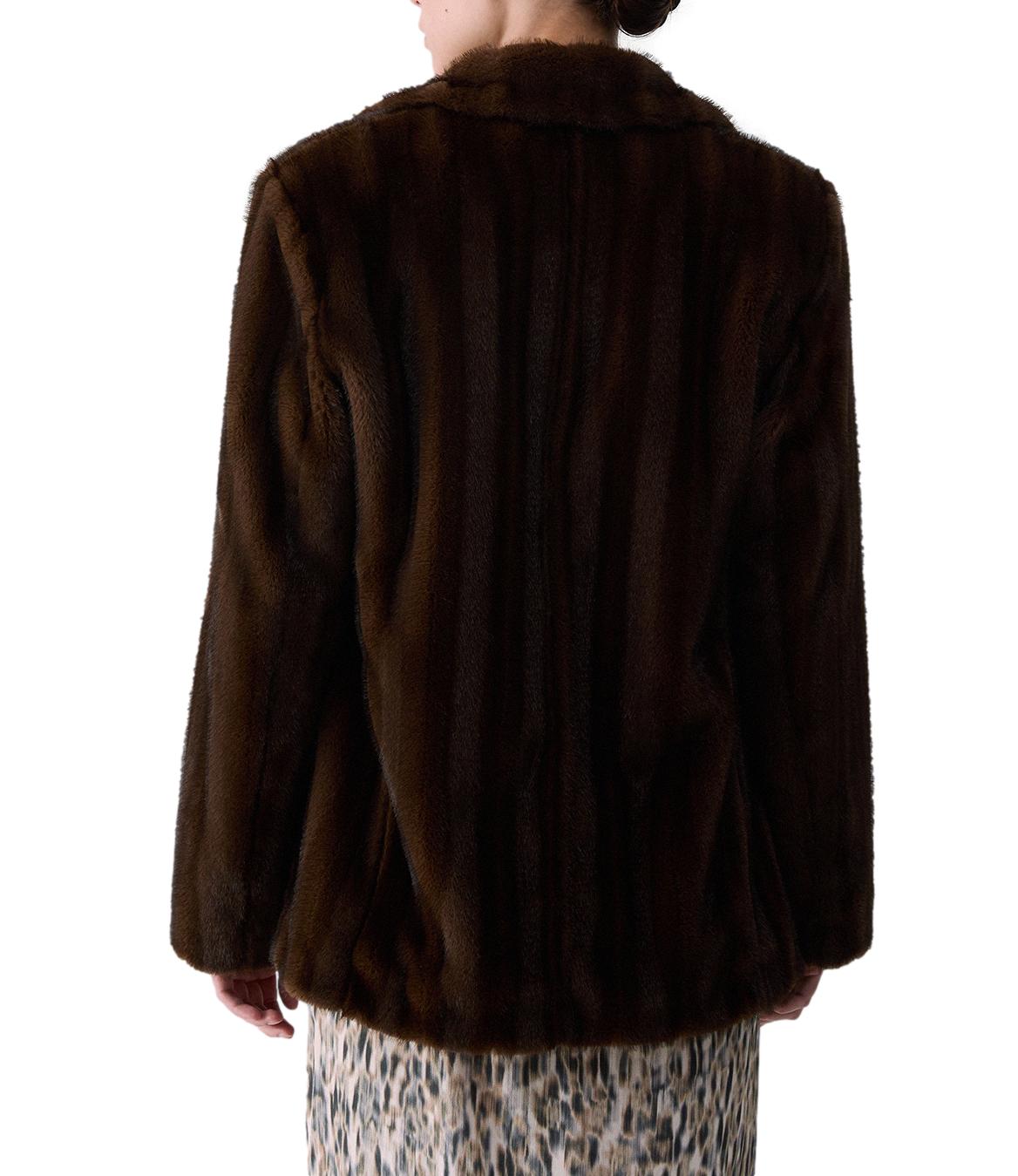 Liu Jo Giacca Pelliccia Marrone Visone Donna