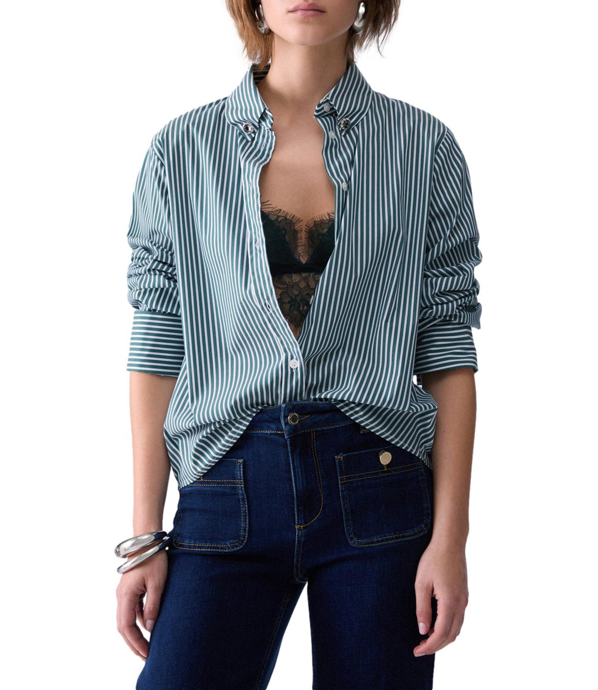Liu jo Camicia Dark Green/white da Donna
