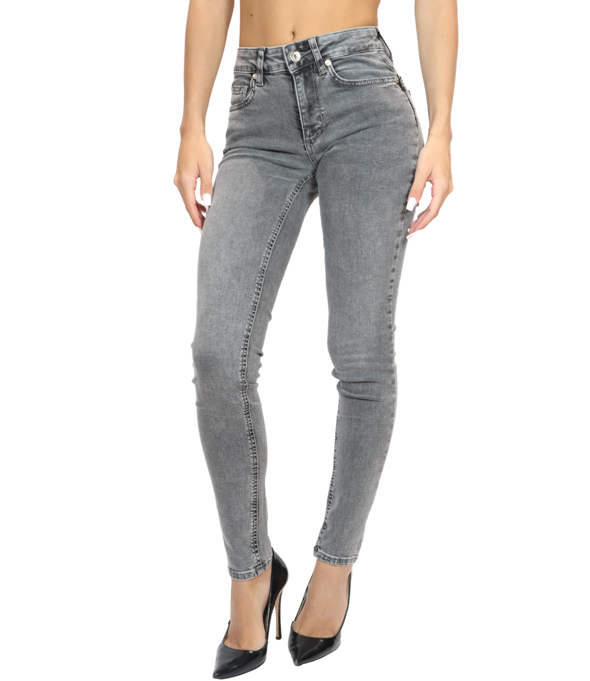 Liu jo Pantalone Denim Grey Hope Wash da Donna