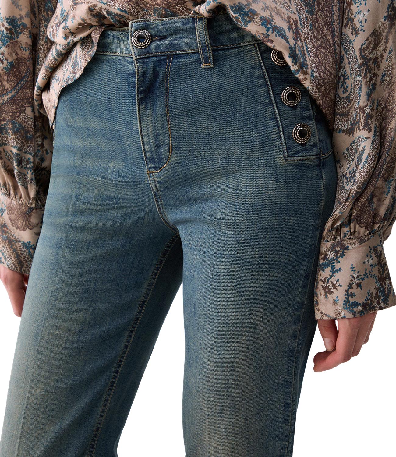 Liu jo Pantalone Denim Den.blue Dirty Jolie da Donna