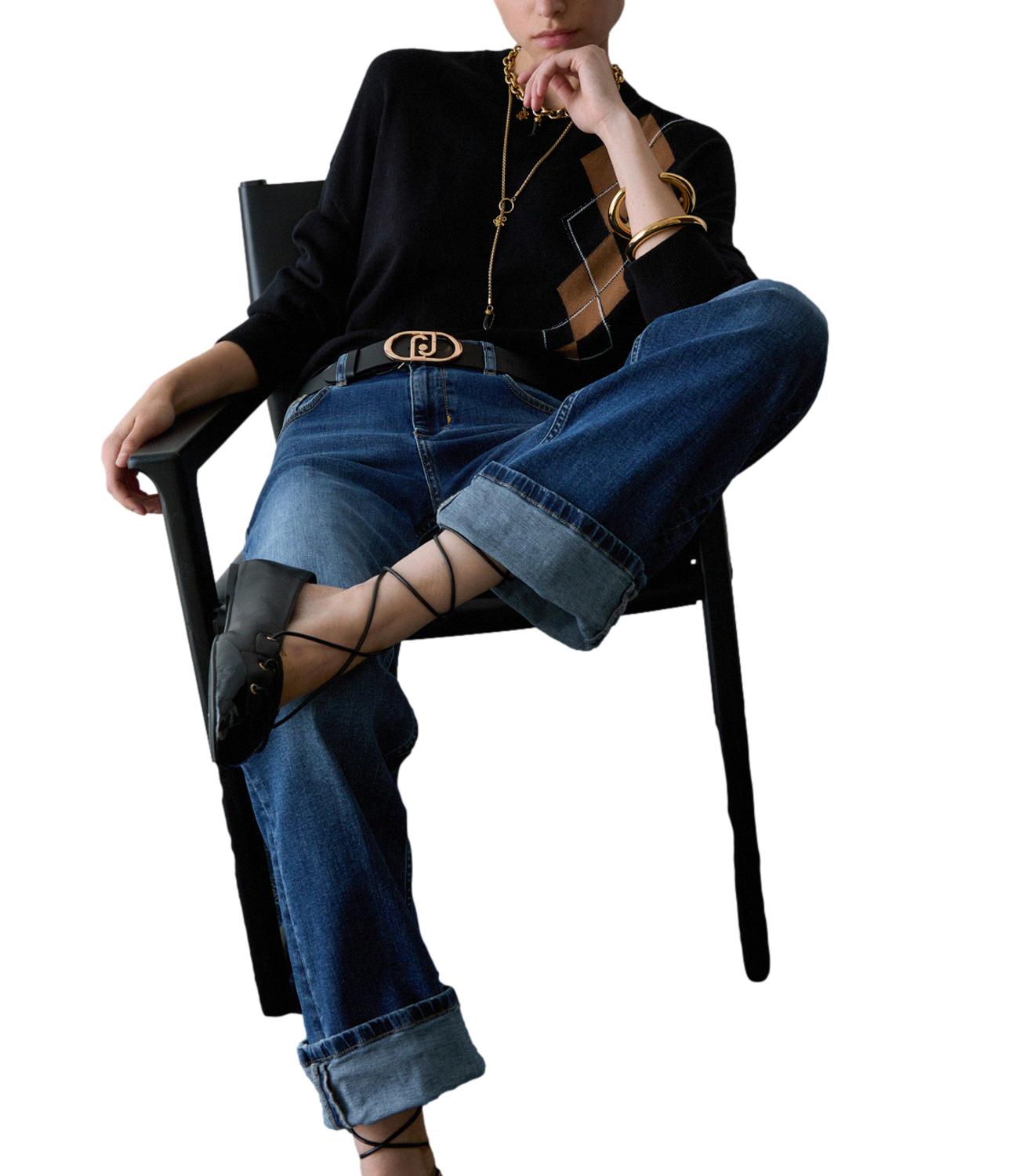 Liu jo Pantalone Denim Den.blu Mid Comfort da Donna
