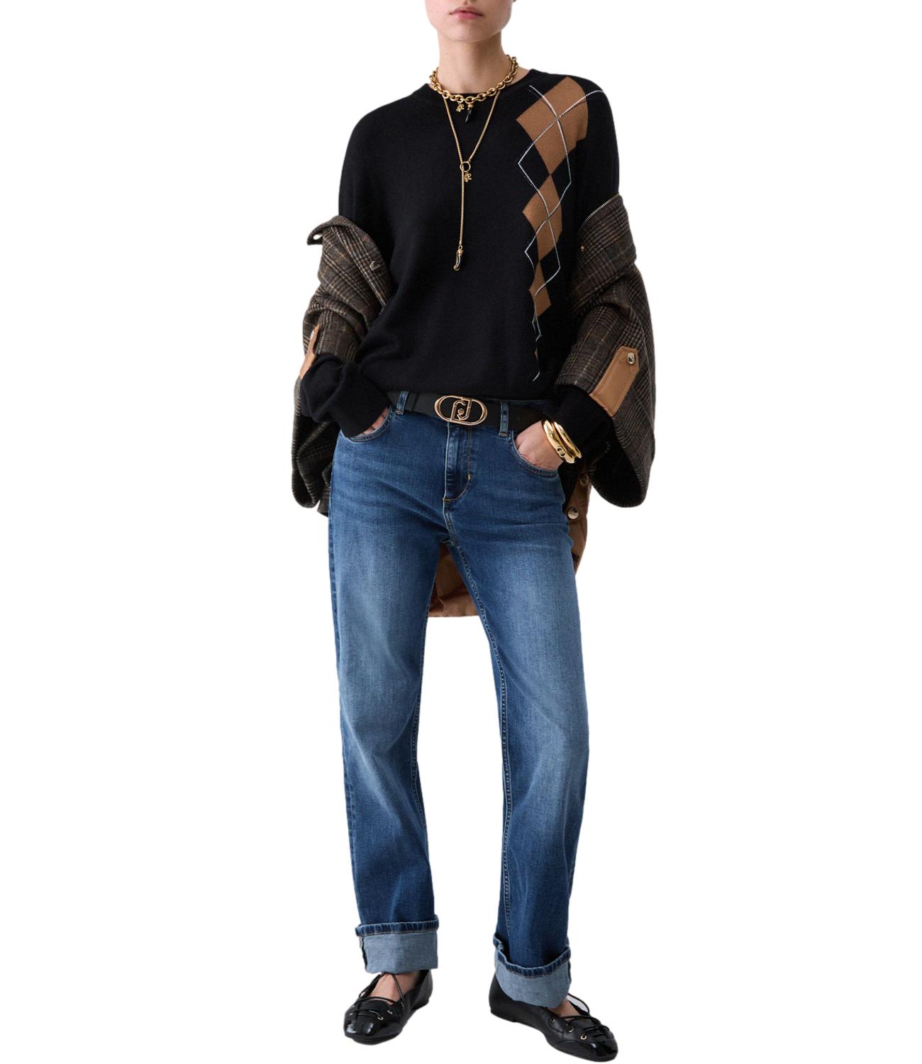 Liu jo Pantalone Denim Den.blu Mid Comfort da Donna