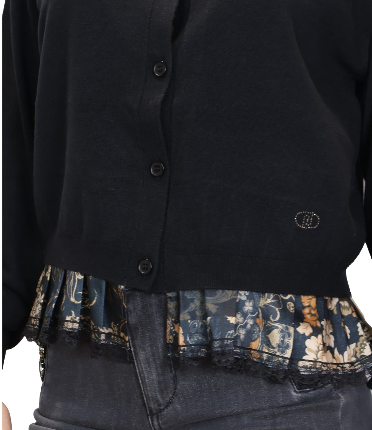 Liu jo Cardigan Black/blossom Patch da Donna