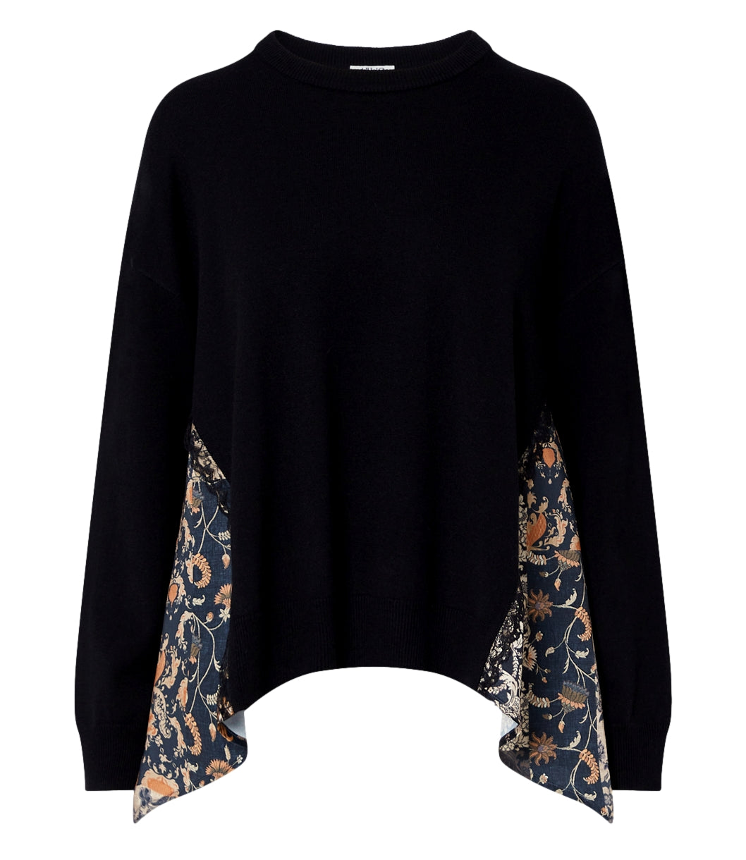 Liu jo Maglia Black/blossom Patch da Donna