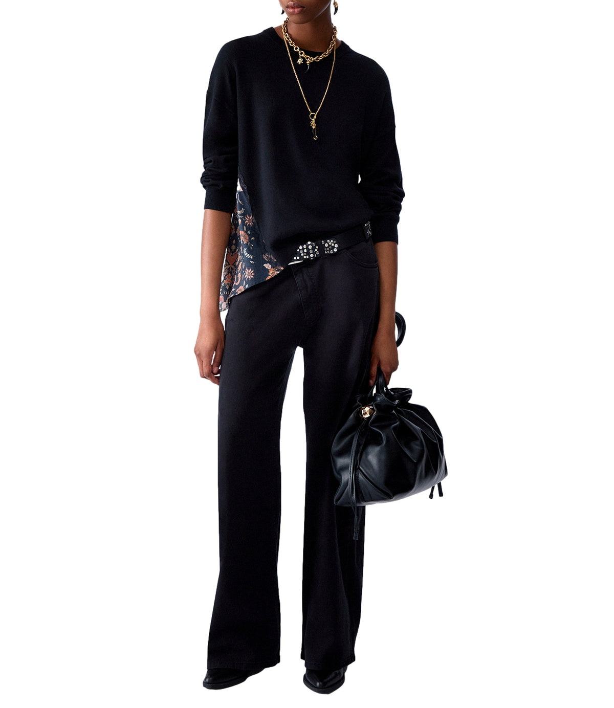Liu jo Maglia Black/blossom Patch da Donna