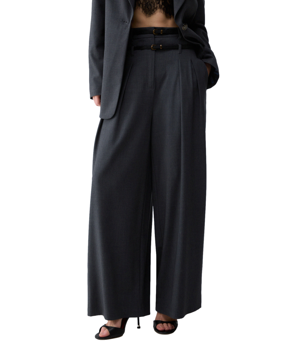 Liu jo Pantalone Dark Grey Melange da Donna