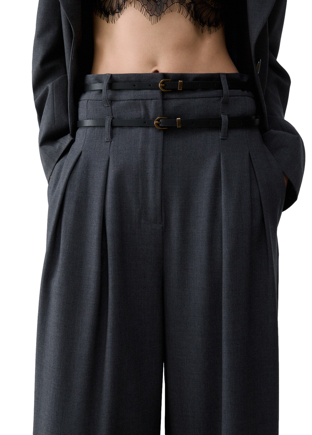 Liu jo Pantalone Dark Grey Melange da Donna