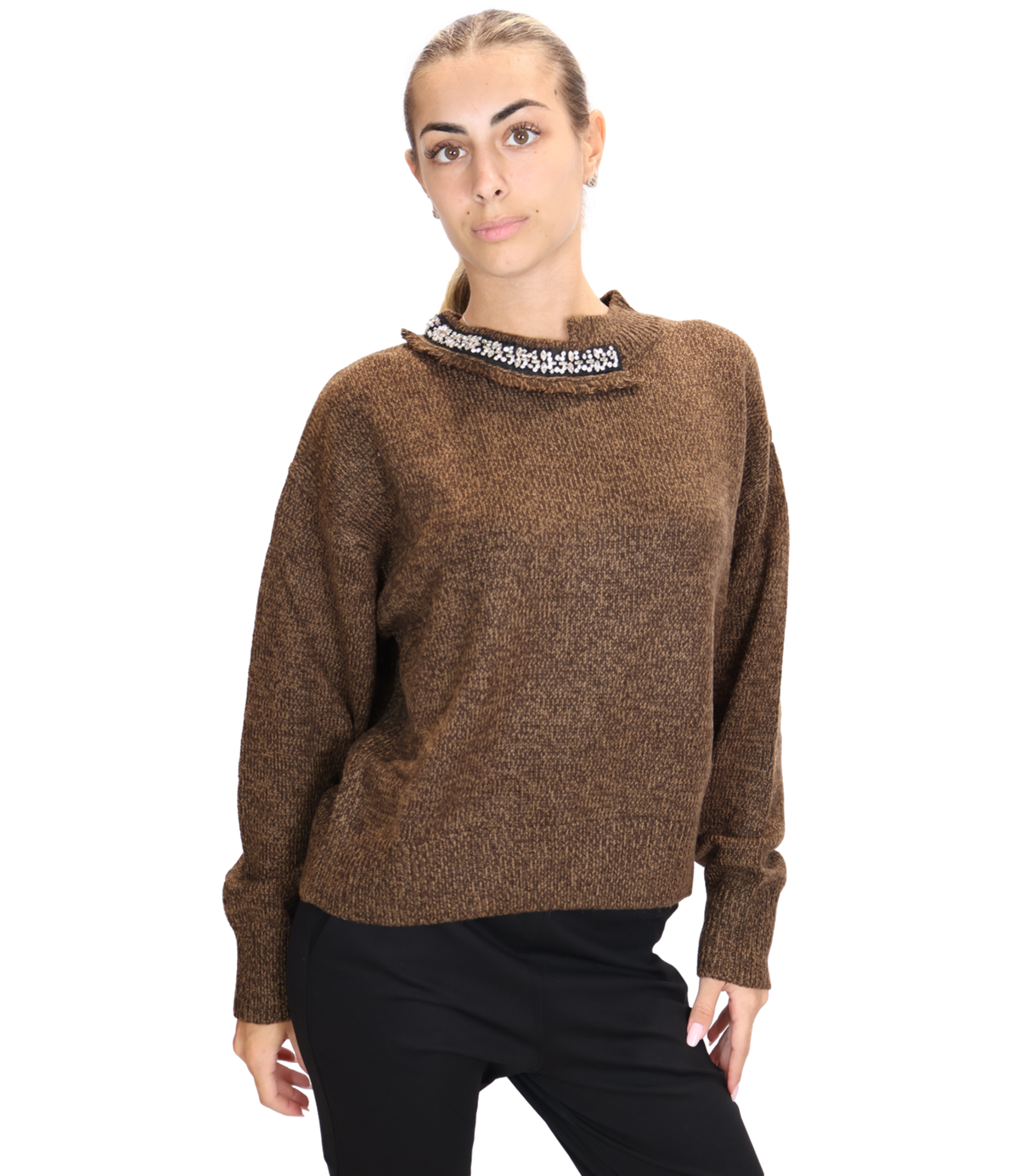 Liu jo Maglia Brown Mouline da Donna