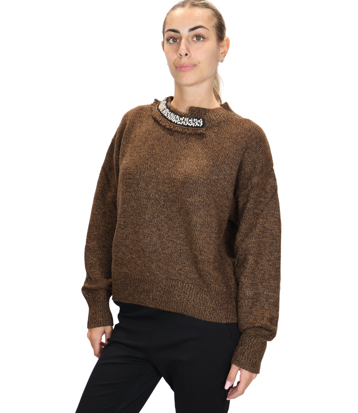 Liu jo Maglia Brown Mouline da Donna