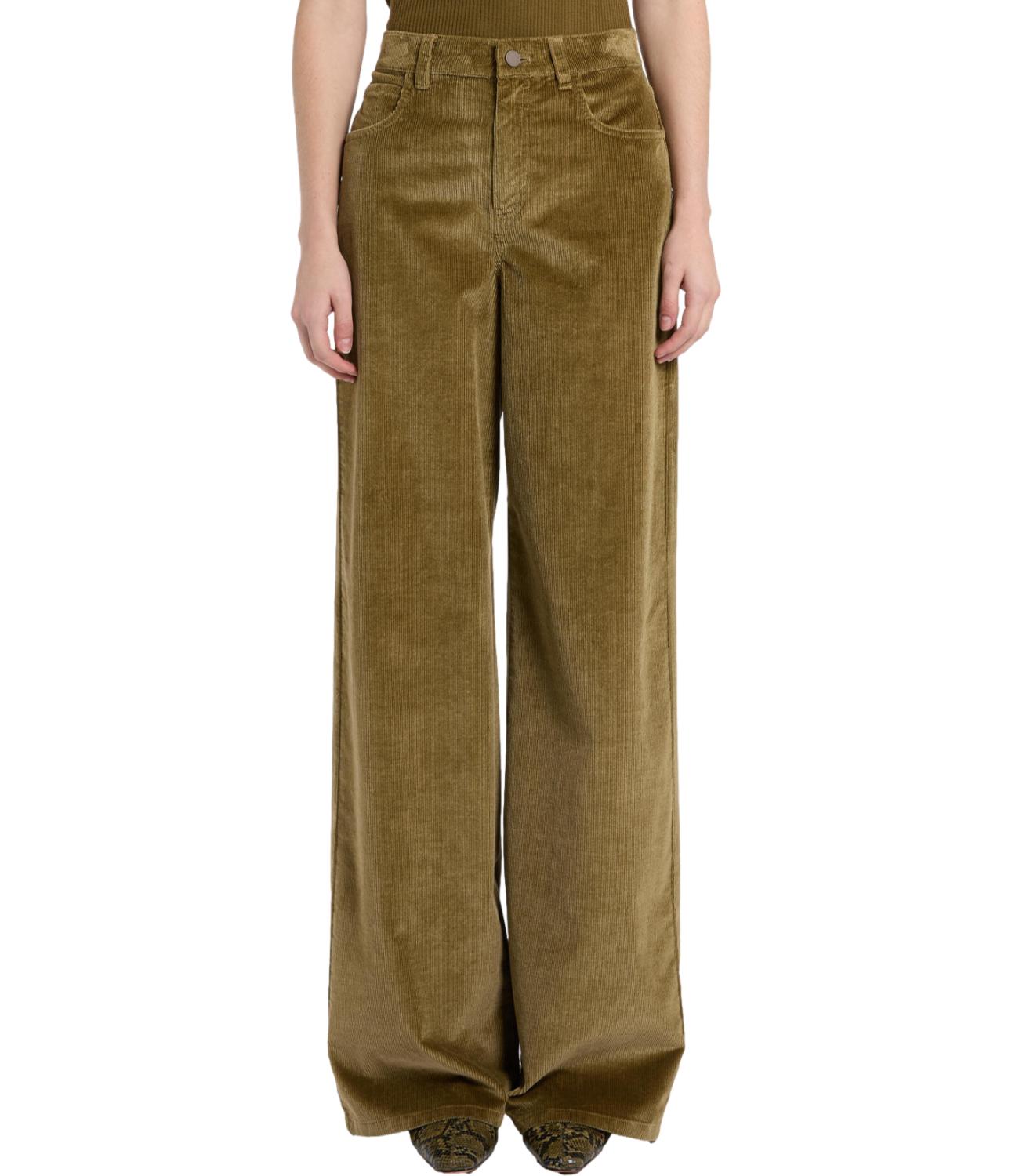 Marella Monochrome Pantalone Verde Olio da Donna