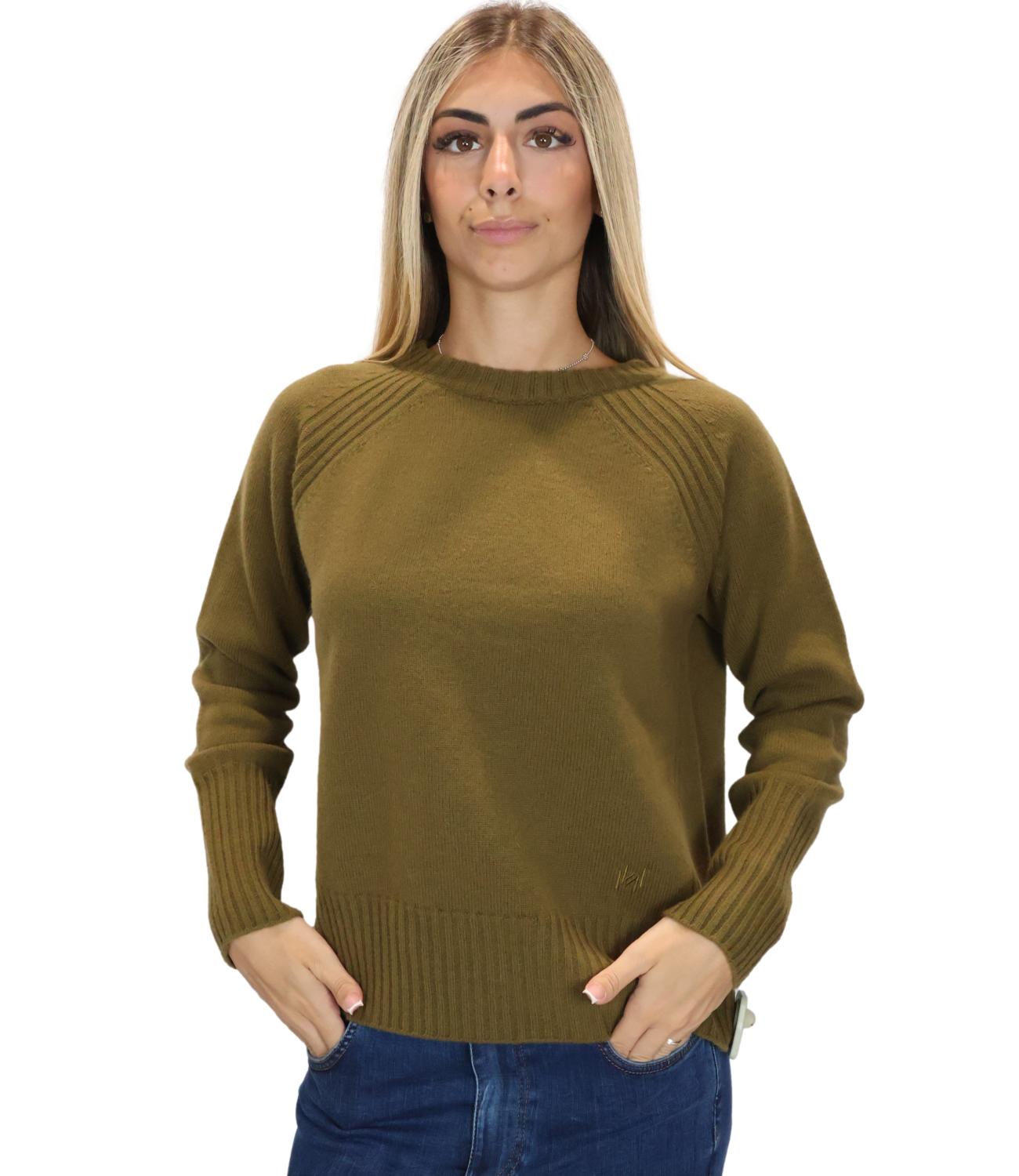 Marella Monochrome Maglia Verde Olio da Donna