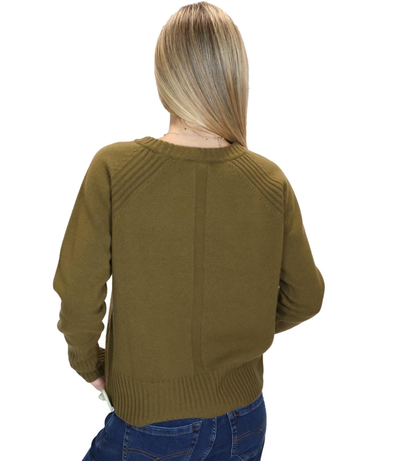 Marella Monochrome Maglia Verde Olio da Donna