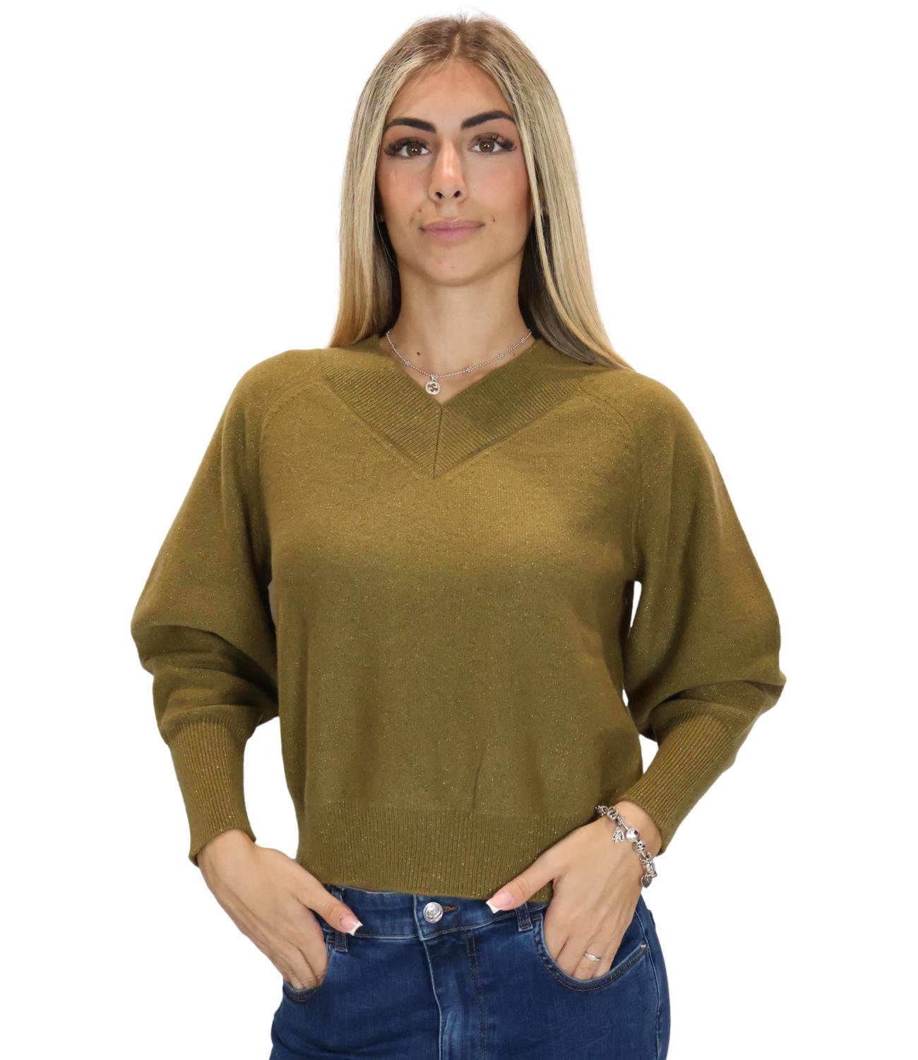 Marella Monochrome Maglia Verde Olio da Donna