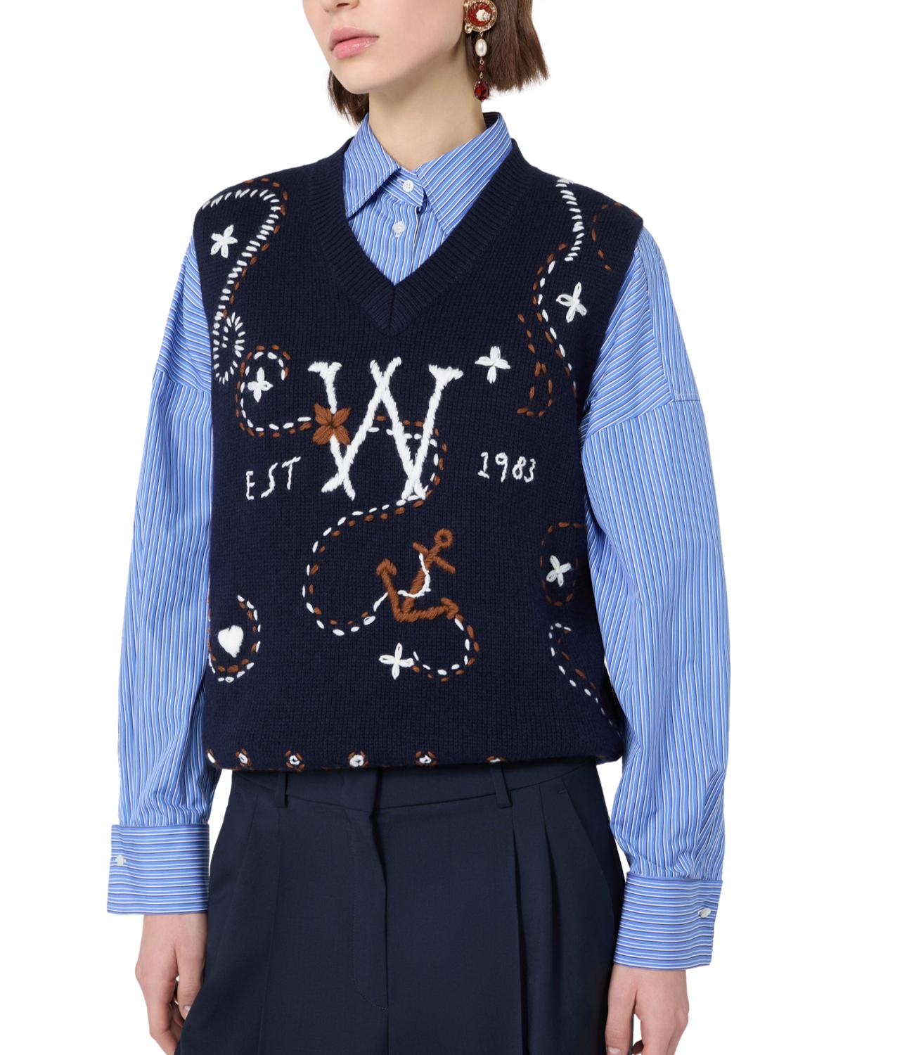 Max Mara Weekend Gilet Blu Marino da Donna