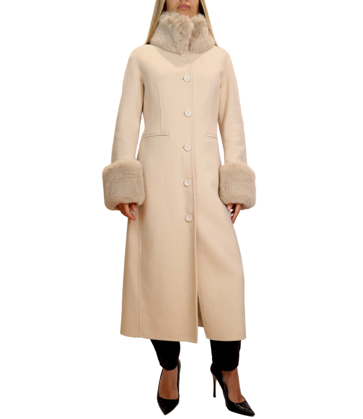Silence Limited Cappotto Cream da Donna