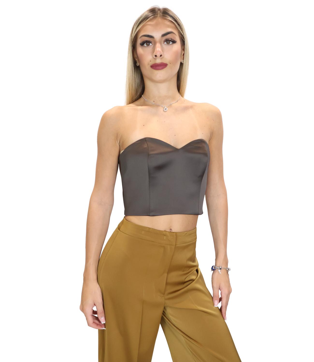 Silence Limited Top Dark Brown da Donna