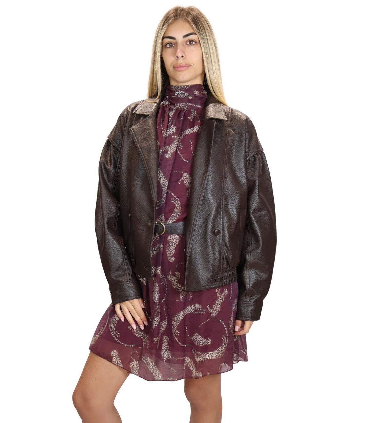 Studio It Giacca Pelle Moro Donna