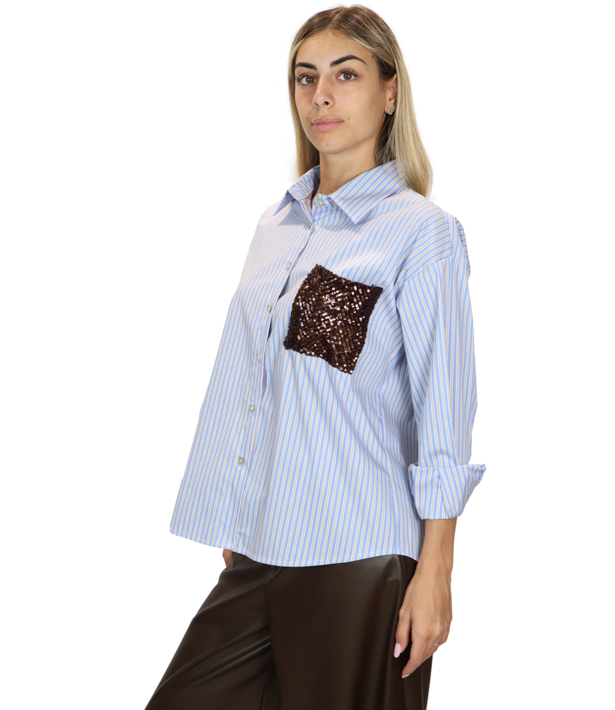 Susy Mix Camicia Celeste da Donna