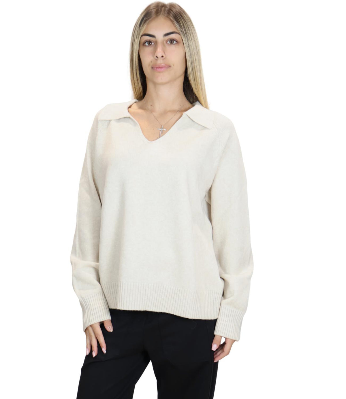 Susy Mix Polo Crema da Donna