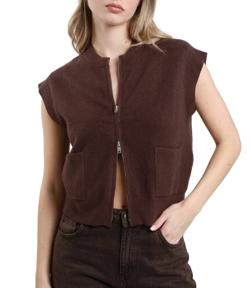 Susy Mix Gilet Moro da Donna