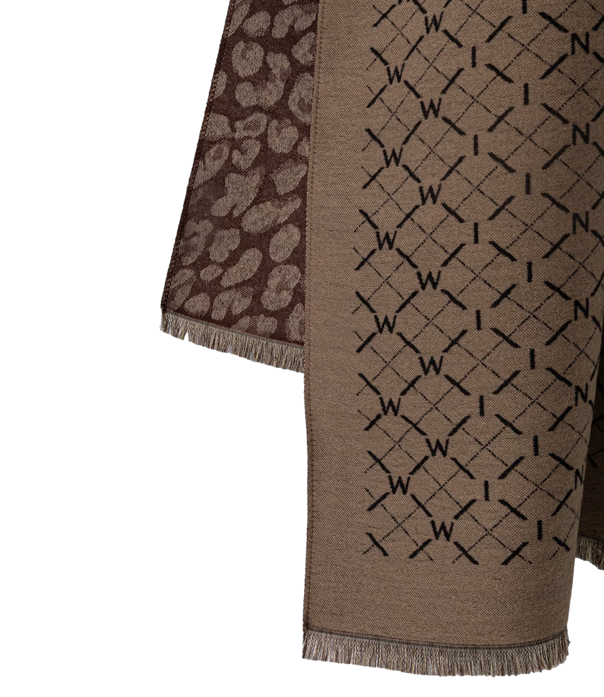 Twin Set Stola Jacq.mix Canapa/dark Coffee da Donna