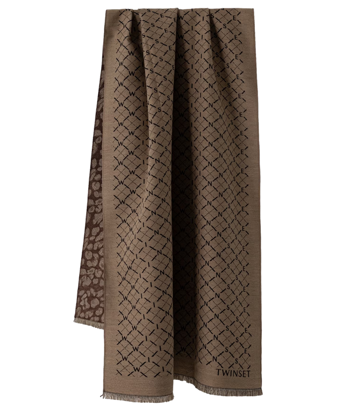 Twin Set Stola Jacq.mix Canapa/dark Coffee da Donna