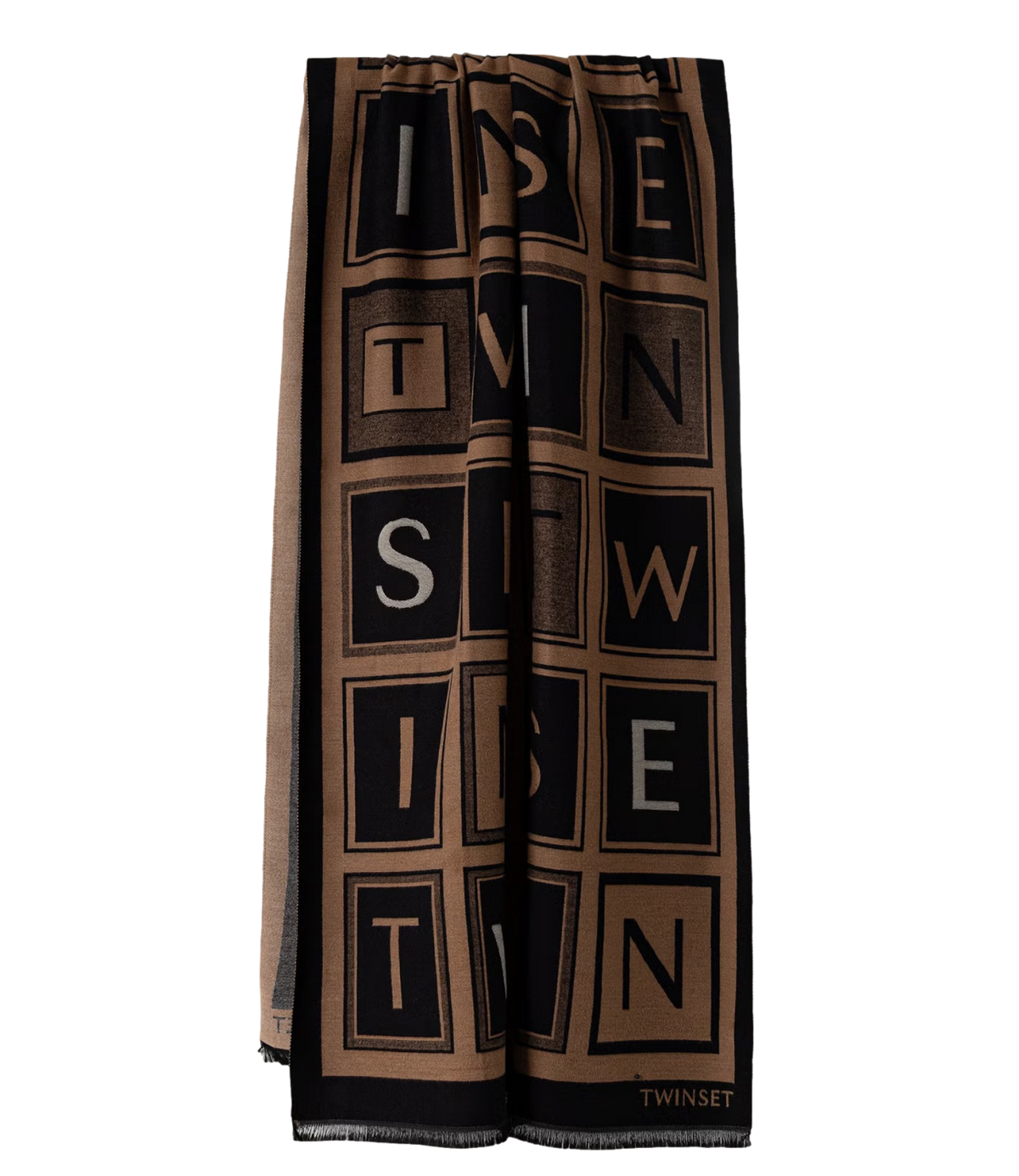 Twin Set Stola Jacq.lettering Nero da Donna