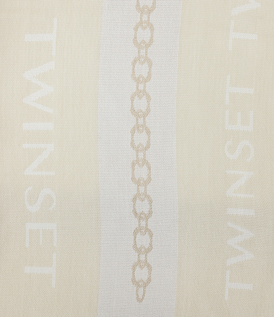 Twin Set Stola Jacq.righe Parchment/giglio da Donna