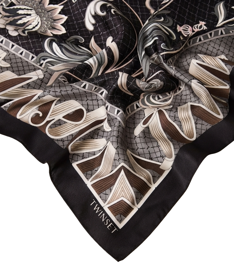 Twin Set Foulard St.optical Logo Nero da Donna