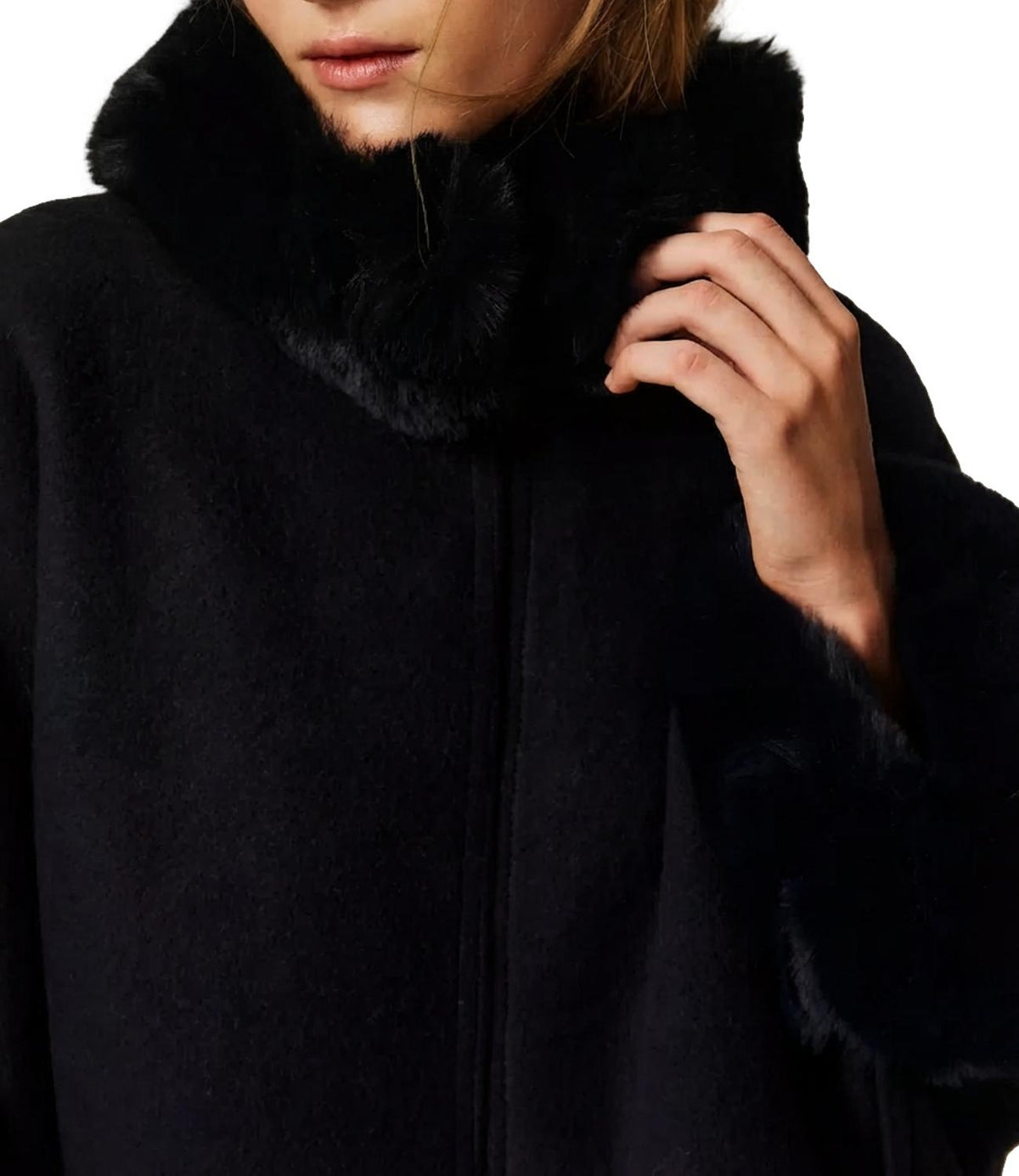 Twin Set Poncho Nero da Donna