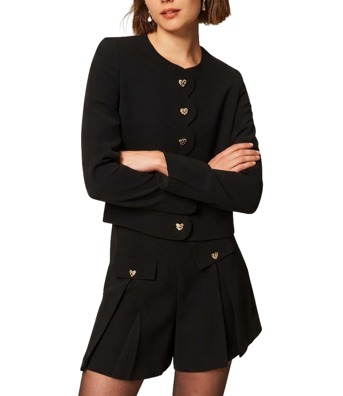 Twin Set Short Nero da Donna