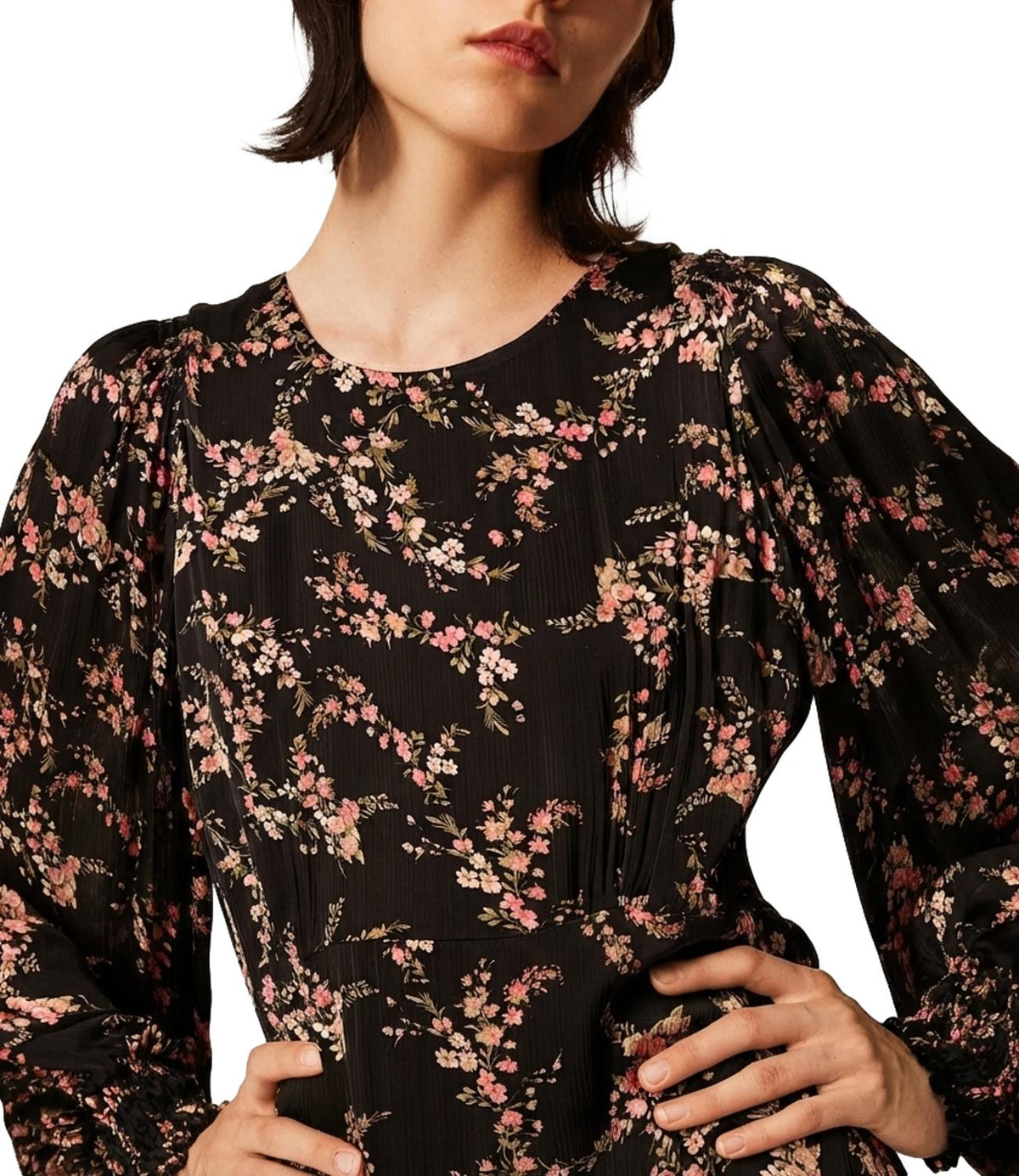 Twin Set Abito St.little Flowers Black/rose da Donna