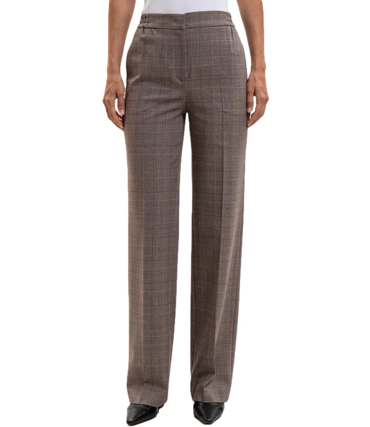 Twin Set Pantalone Principe Di Galles Brown/parch da Donna