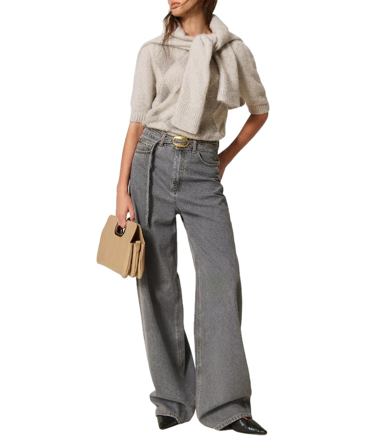 Twin Set Jeans Denim Grigio da Donna