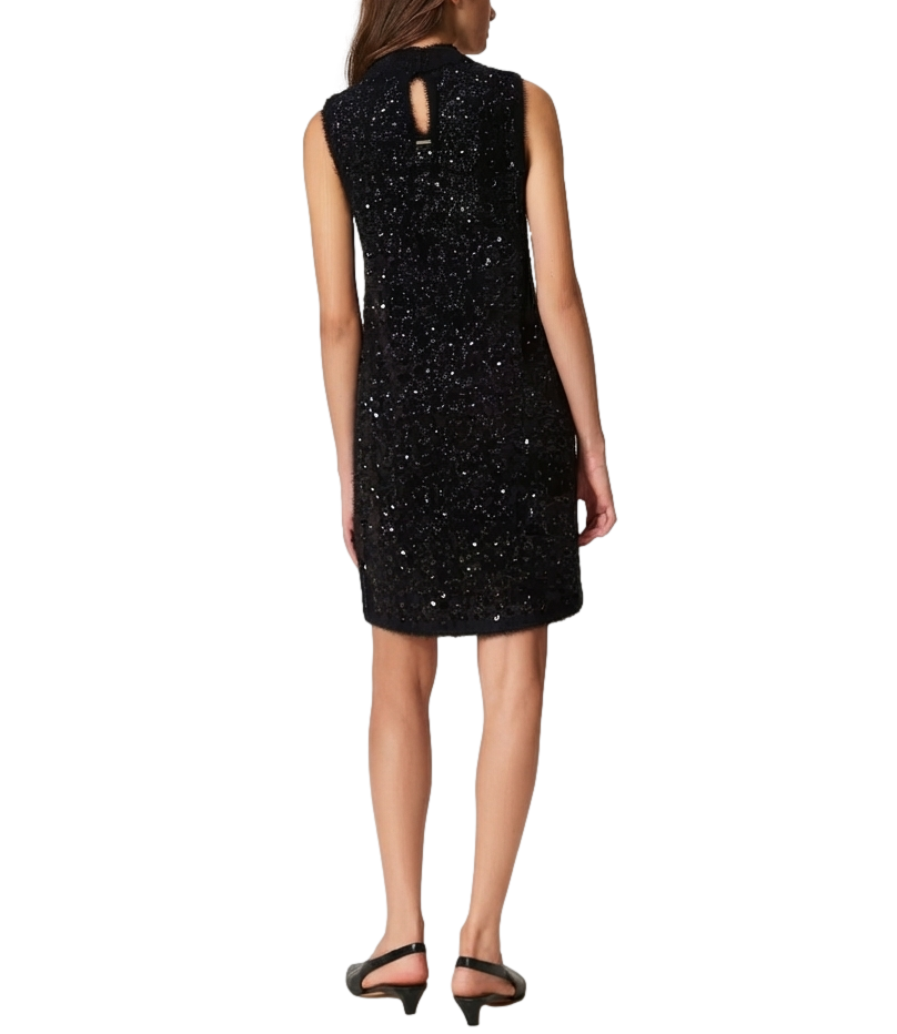 Twin Set Abito Nero da Donna