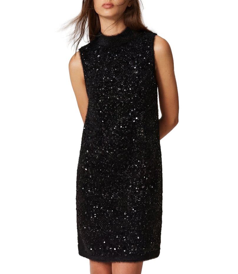 Twin Set Abito Nero da Donna