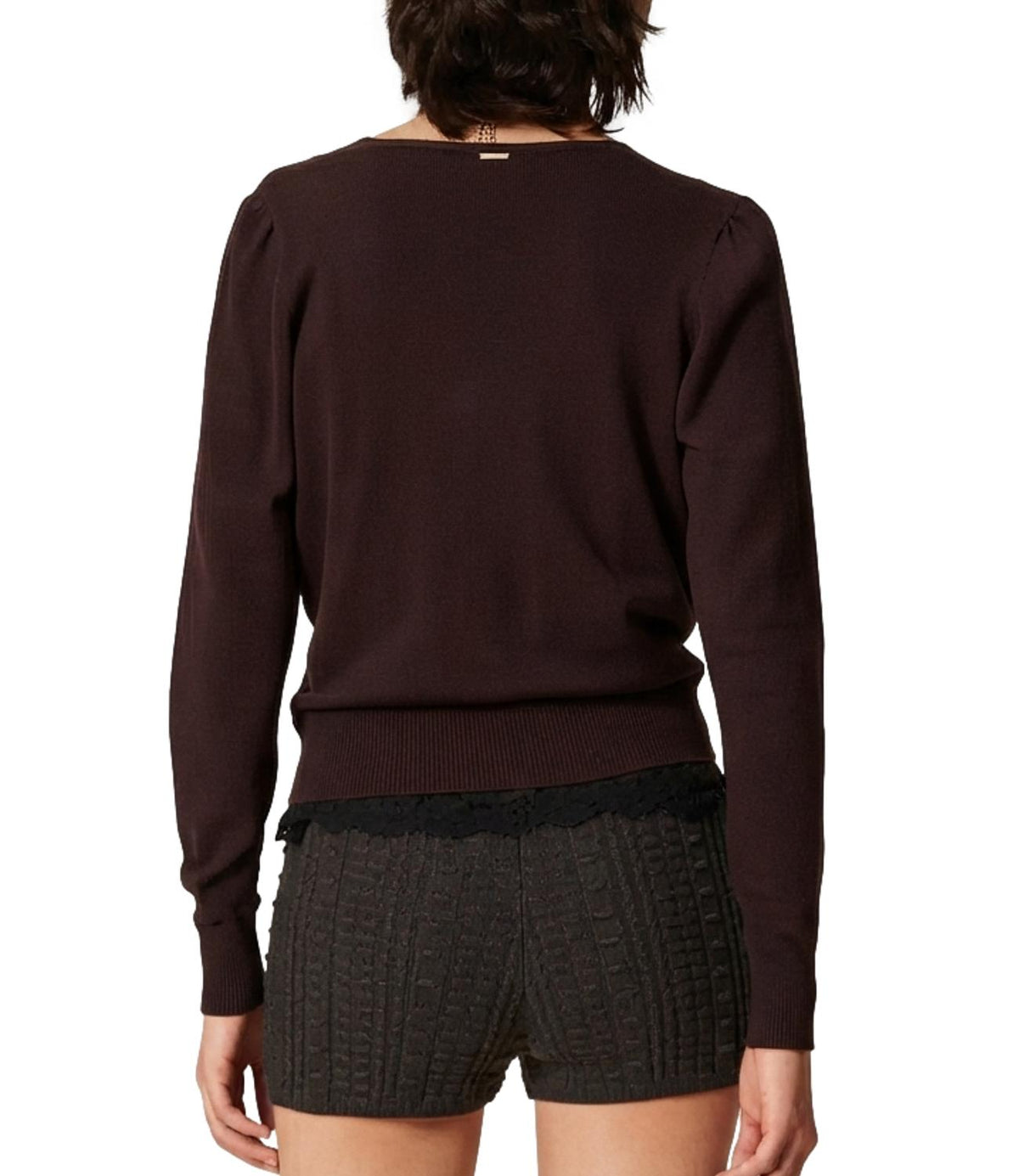 Twin Set Maglia Coffee Chocolate da Donna