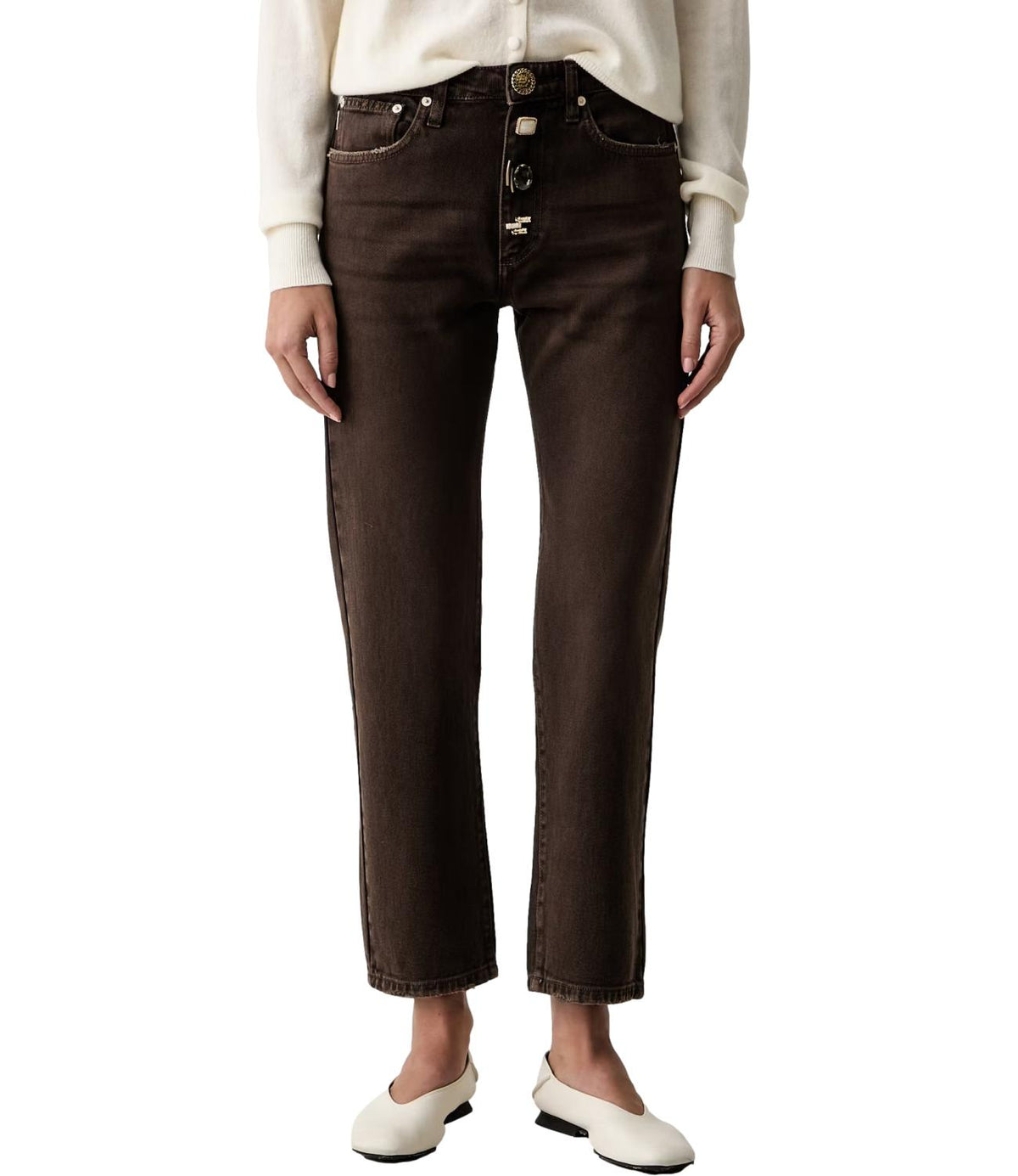 Vicolo Jeans Marrone Fondente da Donna