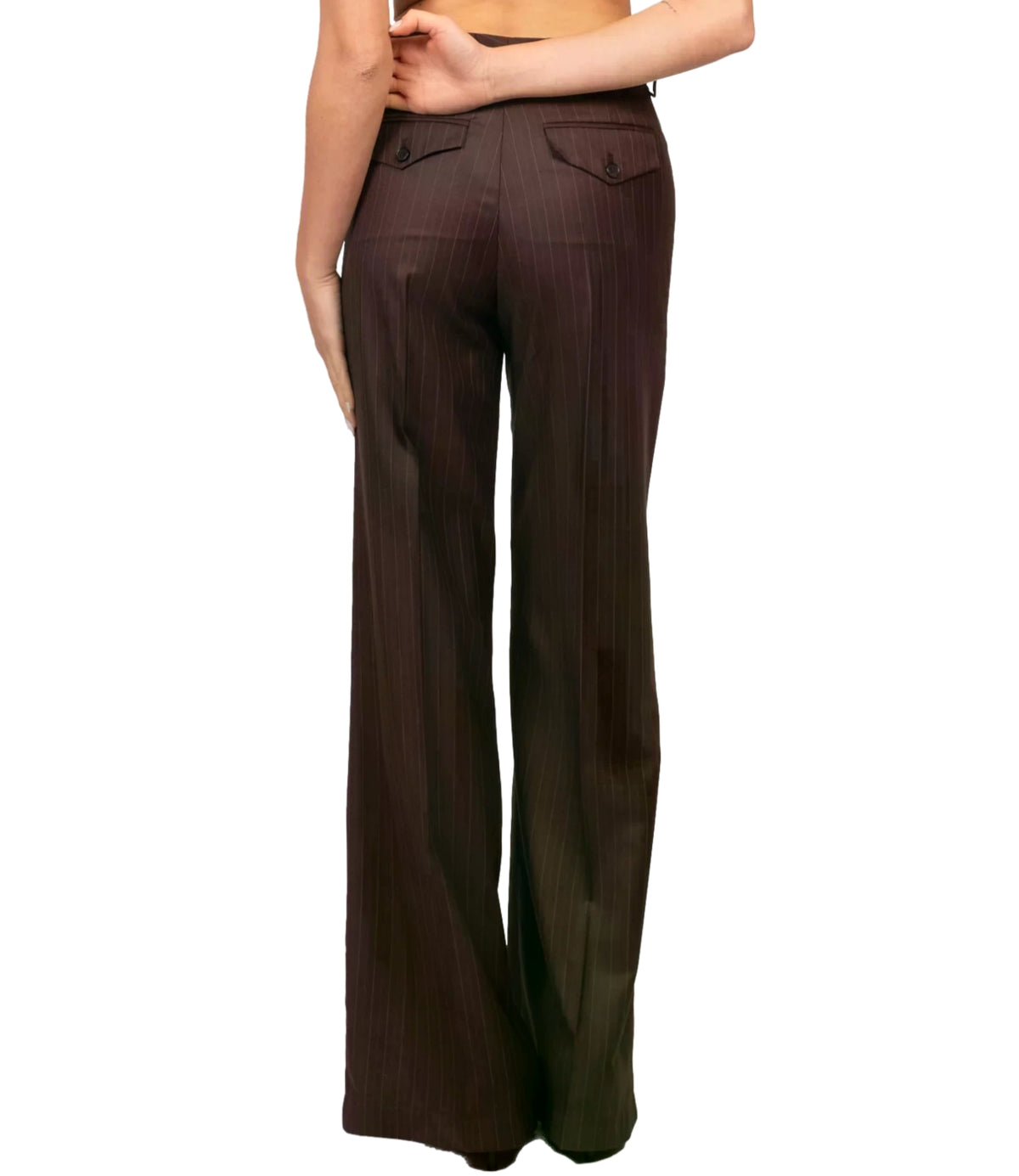 Vicolo Pantalone Gessato Fondente Donna