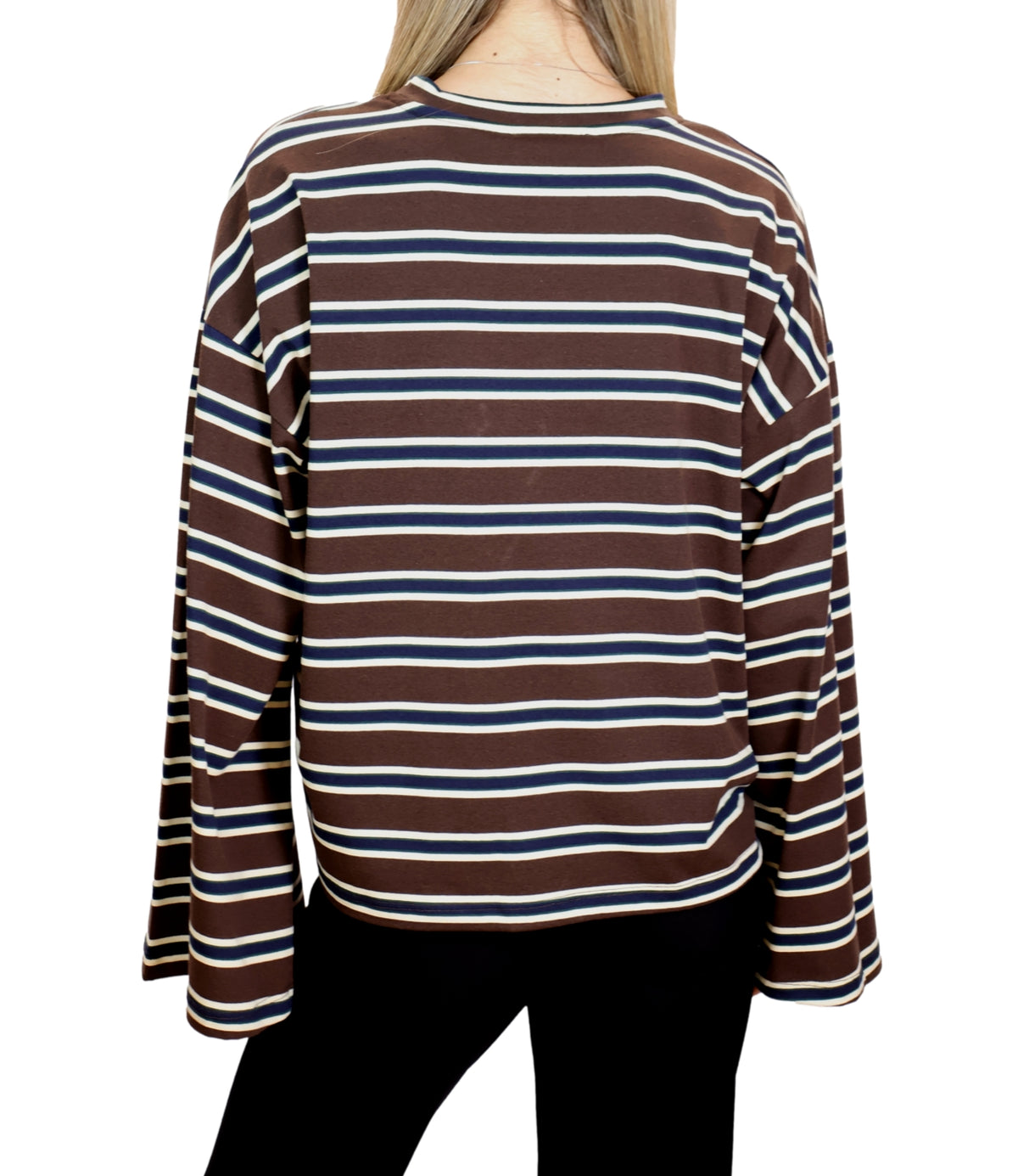 Vicolo T-shirt Riga Blu/Moro Donna