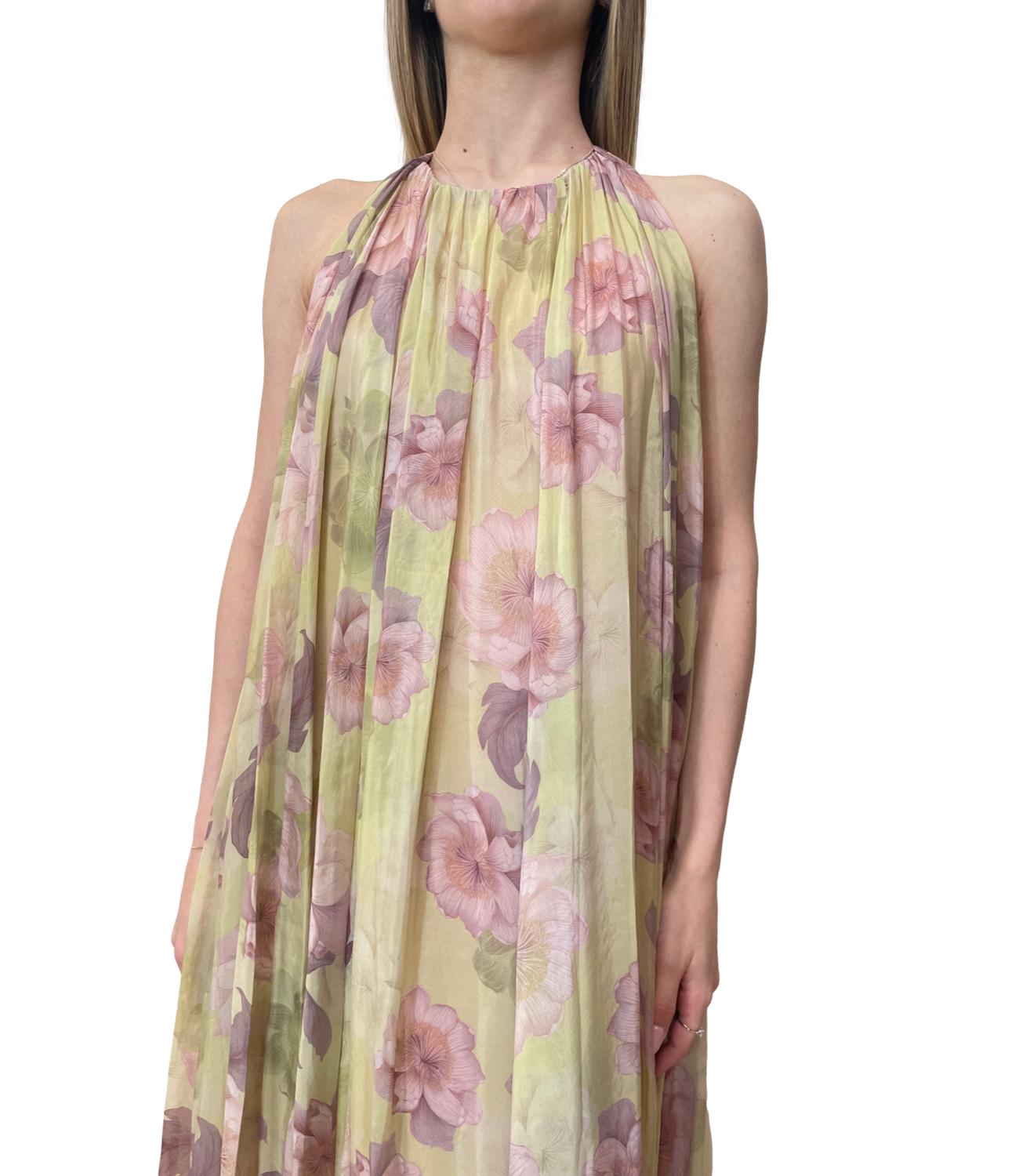 Imperial Abito Floreale Lime/Rosa Donna