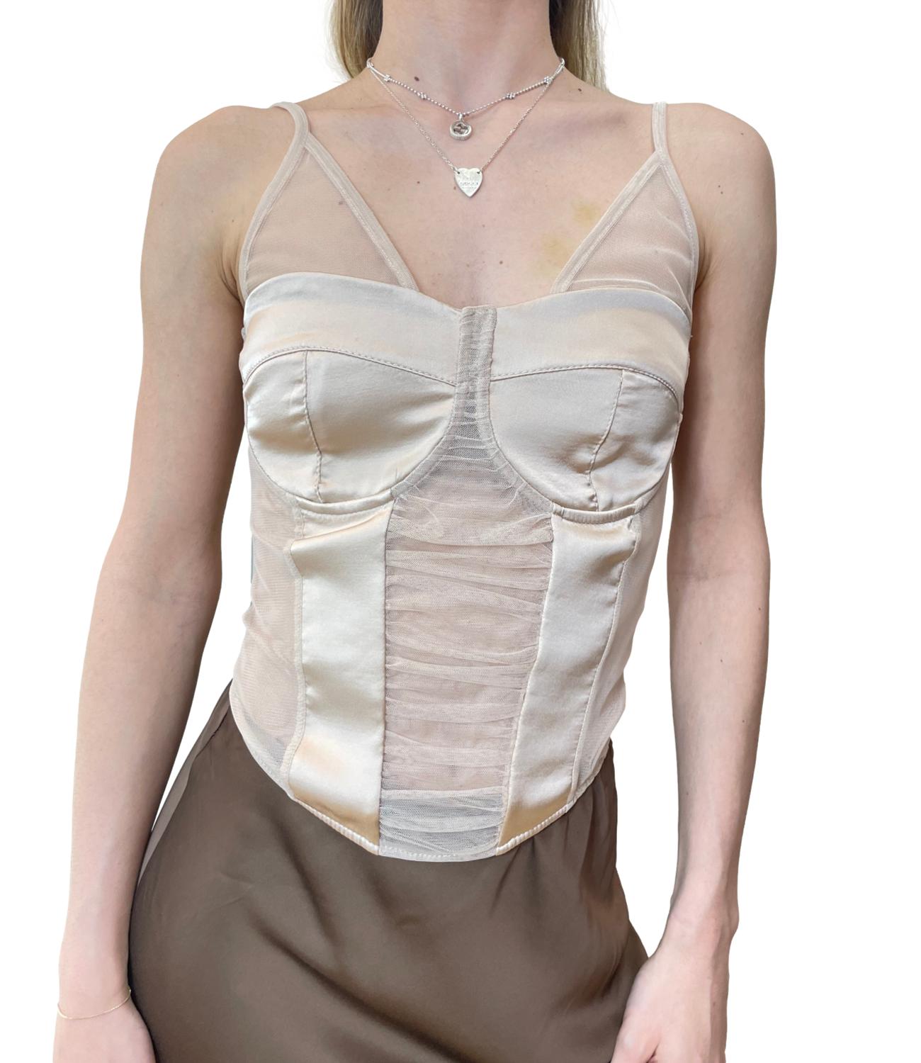 Vicolo top corsetto raso chamoagne donna