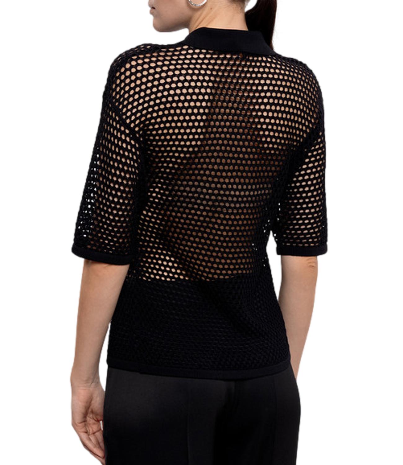 Actitude twinset Polo traforata Nera Donna