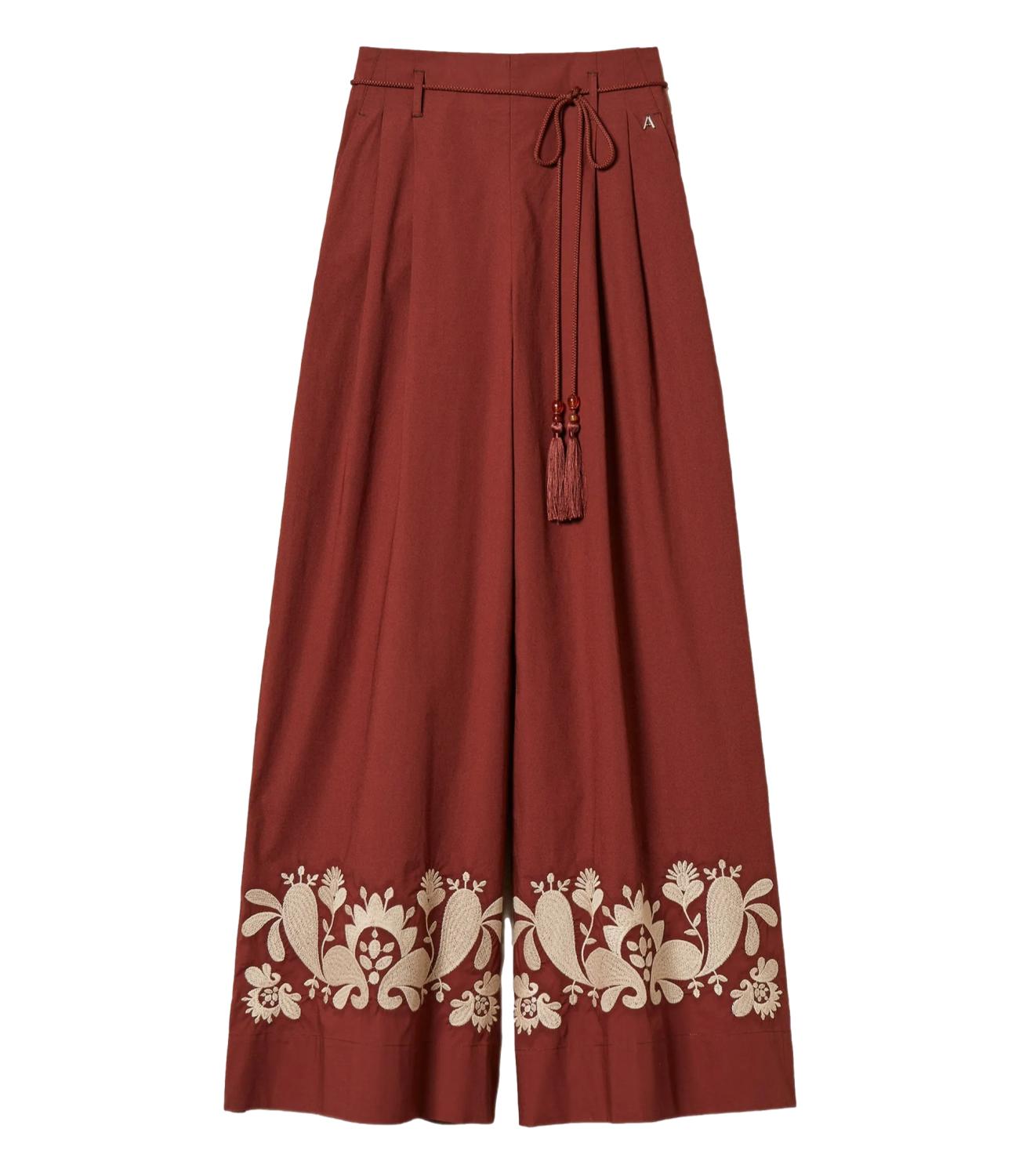 Actitude Twinset Pantalone Terra Rossa da Donna