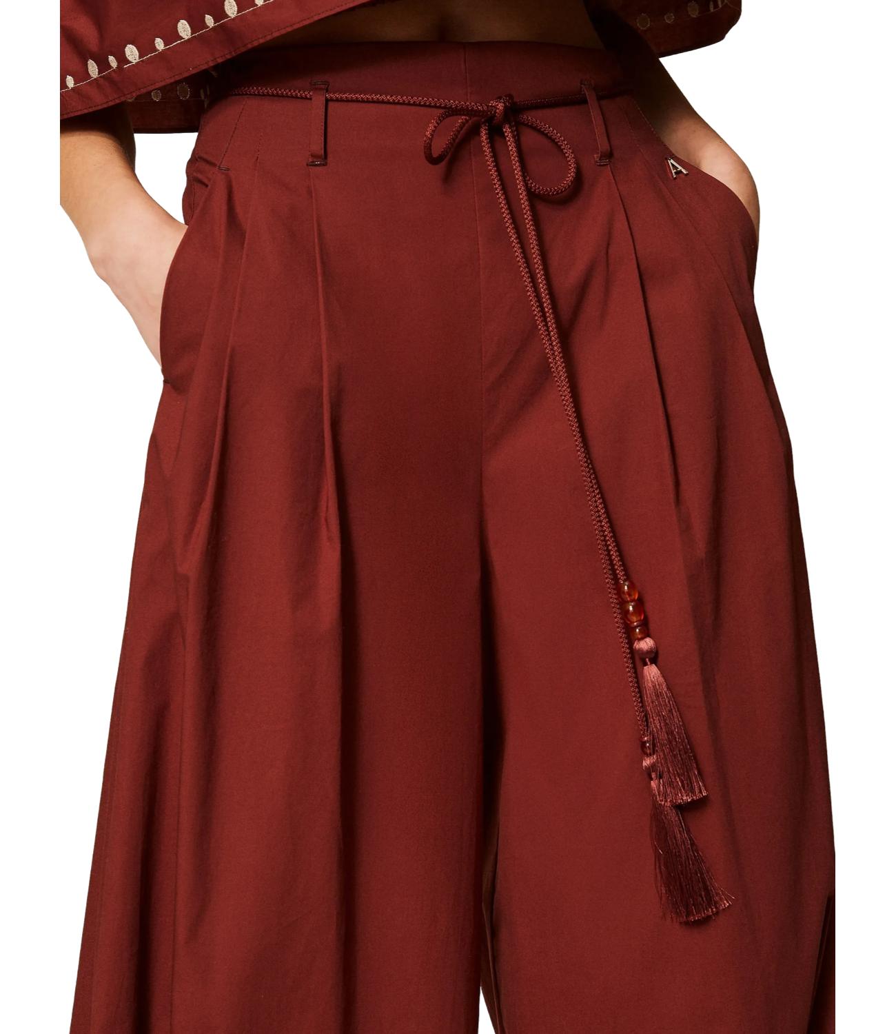 Actitude Twinset Pantalone Terra Rossa da Donna